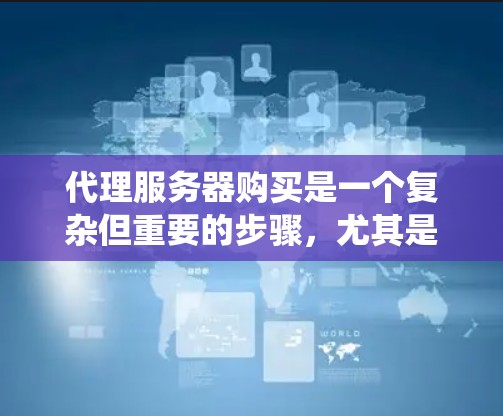 代理服务器购买是一个复杂但重要的步骤,尤其是在技术需求和风险评估方面,需要谨慎对待。以下是一个有条理的总结,帮助您系统地进行代理服务器购买 代理服务器购买是一个复杂但重要的步骤,尤其是在技术需求和风险评估方面,需要谨慎对待。以下是一个有条理的总结,帮助您系统地进行代理服务器购买